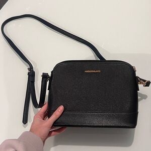 small black shoulder bag